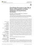 Food policy processes in the city of Rome: a perspective on policy integration and governance innovation
