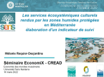 Les services écosystémiques culturels rendus par les zones humides protégées en Méditerranée, élaboration d’un indicateur de suivi