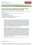 Sustaining community-managed rural water supply systems in severe water-scarce areas in Brazil and Tunisia