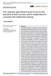 The algerian agricultural sector between the question of food security and its implication in economic diversification strategy