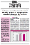 Consommation et modes de vie, n. 186 - 2005/09 - Des adeptes de la nutrition aux obsédés de la balance : la santé de plus en plus prégnante dans l'alimentation des Français