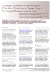 Creating conditions for harnessing the potential of transitions to agroecology in Europe and requirements for policy