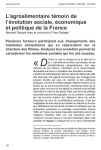 L'agroalimentaire témoin de l'évolution sociale, économique et politique de la France