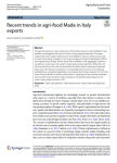Recent trends in agri-food Made in Italy exports