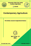 Contemporary Agriculture, vol. 71, n. 1-2 - June 2022