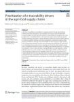 Prioritization of e-traceability drivers in the agri-food supply chains