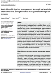 Both sides of irrigation management: an empirical analysis of smallholders' perception of co-management of irrigation systems