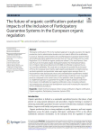 The future of organic certification: potential impacts of the inclusion of Participatory Guarantee Systems in the European organic regulation