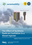 Sustainability, vol. 15, n. 21 - November 2023 - The effect of synthetic fuels on cavitation in a diesel injector