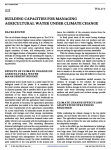 Building capacities for managing agricultural water under climate change