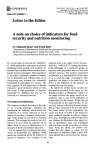 A note on choice of indicators for food security and nutrition monitoring