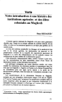 Notes introductives à une histoire des institutions agricoles et des élites coloniales au Maghreb