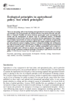 Ecological principles in agricultural policy: but which principles ?