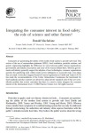 Integrating the consumer interest in food safety: the role of science and other factors