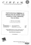 Participation féminine et inégalités de genre dans l'agriculture libanaise : cas de Akkar
