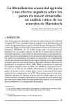 La liberalización comercial agrícola y sus efectos negativos sobre los países en vías de desarrollo: un análisis crítico de los acuerdos de Marrakech