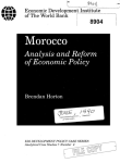 Morocco: analysis and reform of economic policy