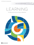 Learning to realize education's promise. World Development Report 2018