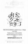 Recensement agricole 1988. Tableaux Prosper : résultats départementaux complets. Département 50 à 74