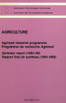 Rapport final de synthèses (1984-1988) = Summary report (1984-1988)