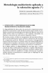 Metodología multicriterio aplicada a la valoración agraria