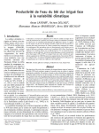 Productivité de leau du blé dur irrigué face à la variabilité climatique