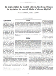 La segmentation du marché oléicole. Quelles politiques de régulation du marché dhuile dolive en Algérie ?