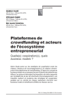 Plateformes de crowdfunding et acteurs de lécosystème entrepreneurial