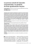 Les processus sectoriels de linnovation environnementale