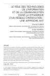 Le rôle des Technologies de lInformation et de la Communication dans la dynamique dun réseau dinnovation : une approche ANT
