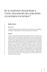 De la coopération décentralisée à laction internationale des collectivités