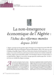 La non-émergence économique de lAlgérie