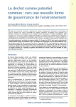 Le déchet comme potentiel commun : vers une nouvelle forme de gouvernance de lenvironnement