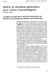 Définir le véritable agriculteur pour mieux l'accompagner
