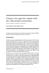 LEspace-test agricole comme outil des collectivités territoriales