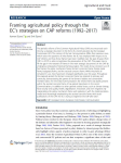 Framing agricultural policy through the ECs strategies on CAP reforms (19922017)