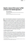 Quelle raison dêtre pour la PAC à lheure de lAnthropocène ?