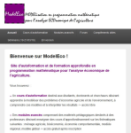 ModelEco : MODELisation en programmation mathématique pour l'analyse ECOnomique de l'agriculture