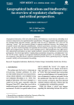 Geographical indications and biodiversity: an overview of regulatory challenges and critical perspectives