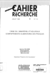 Crise de l'immatériel et nouveaux comportements alimentaires des français