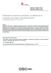 Biodiversité et ressources génétiques : la difficulté de la constitution d'un régime international hybride