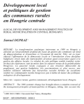 Développement local et politiques de gestion des communes rurales en Hongrie centrale