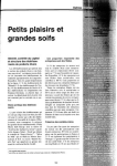 Petits plaisirs et grandes soifs