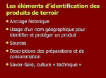 Les éléments d'identification des produits de terroir