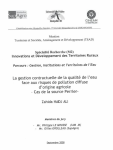 La gestion contractuelle de la qualité de l'eau face aux risques de pollution diffuse d'origine agricole