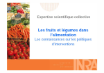 Les fruits et légumes dans l'alimentation : les connaissances sur les politiques d'interventions