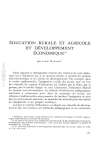 Education rurale et agricole et développement économique