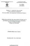 Effets des activités des associations locales sur le processus de développement de leur territoire