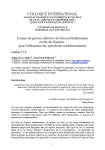 Formes de gestion collective de l'eau en Méditerranée et rôle des régions : pour l'affirmation des spécificités méditerranéennes