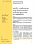 Potentiels et limites des paiements pour services environnementaux dans les programmes de lutte contre la désertification